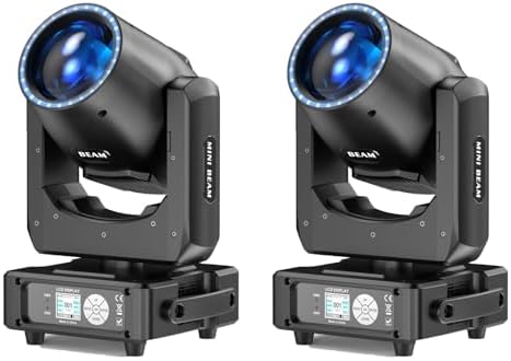 350W 7R Beam Moving Head Light with RGB LED Strip DMX512 Control Sound Activated Prism Fog Rainbow Effect 48 Prism & 14 Gobos 14 Colors Auto Correction for Stage DJ Concert Theater 1Pack 