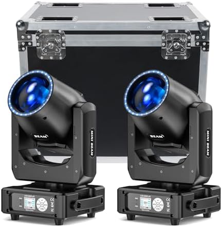350W 7R Beam Moving Head Light with RGB LED Strip DMX512 Control Sound Activated Prism Fog Rainbow Effect 48 Prism & 14 Gobos 14 Colors Auto Correction for Stage DJ Concert Theater 1Pack 
