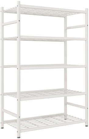 36 4 W Storage Shelves  5 Tier Metal Shelving Unit with Adjustable Feet  Shelf Organizer for Garage  Kitchen  Pantry and Closet Organization  36 4 x 11 8 x 68 3  Black