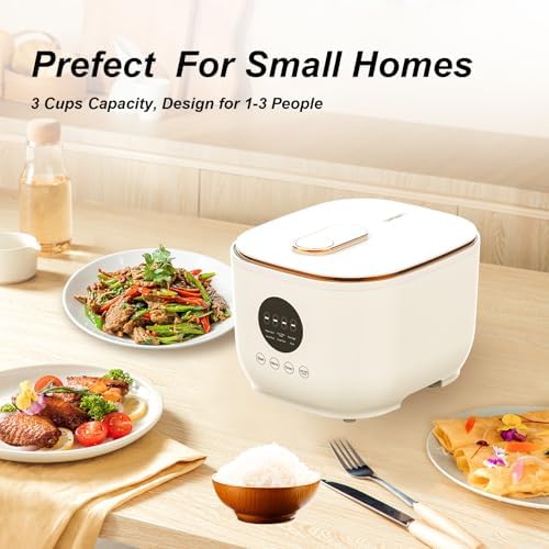 3L Healthy Low Carb Rice Cooker  Low Sugar Digital Steamer Porridge Soup Quick Rice White Rice Stainless Steel Filter Basket 5 Cooking Functions 24H Timer & Auto Keep Warm