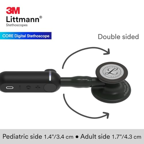3M Littmann CORE Digital Stethoscope  Our Most Advanced Stethoscope Yet  Up To 40x Amplification  Active Noise Cancellation  In App Sound Wave Visualization  Black Finish Chestpiece  8480