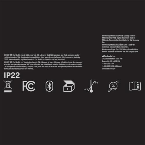 3M Littmann CORE Digital Stethoscope  Our Most Advanced Stethoscope Yet  Up To 40x Amplification  Active Noise Cancellation  In App Sound Wave Visualization  Mirror Finish Chestpiece  8890