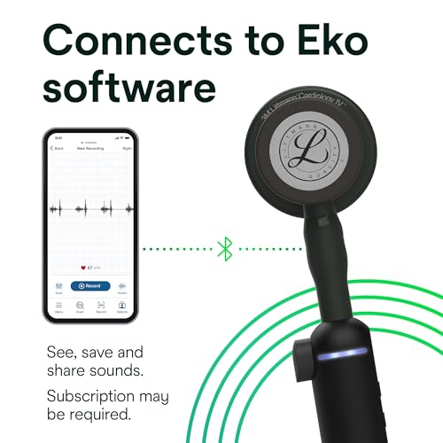 3M Littmann CORE Digital Stethoscope  Our Most Advanced Stethoscope Yet  Up To 40x Amplification  Active Noise Cancellation  In App Sound Wave Visualization  Black Finish Chestpiece  8480