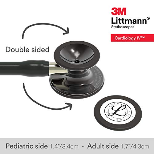 3M Littmann Cardiology IV Diagnostic Stethoscope  6163  More Than 2X as Loud  Weighs Less  Stainless Steel Black Finish Chestpiece  27 Black Tube  Stem  and Headset