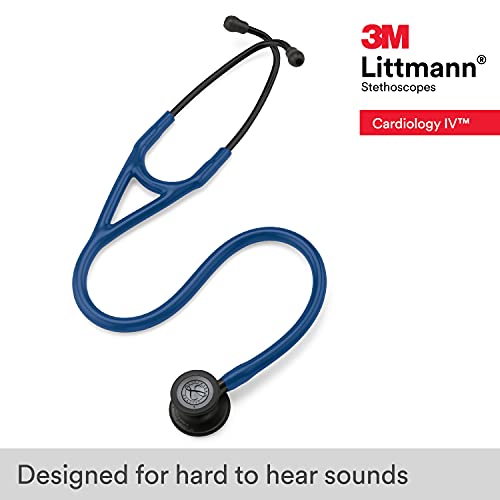 3M Littmann Cardiology IV Diagnostic Stethoscope  6163  More Than 2X as Loud  Weighs Less  Stainless Steel Black Finish Chestpiece  27 Black Tube  Stem  and Headset