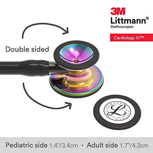 3M Littmann Cardiology IV Diagnostic Stethoscope  6163  More Than 2X as Loud  Weighs Less  Stainless Steel Black Finish Chestpiece  27 Black Tube  Stem  and Headset
