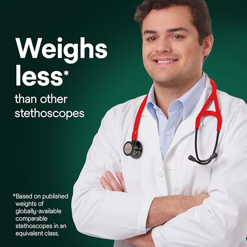 3M Littmann Cardiology IV Diagnostic Stethoscope  6163  More Than 2X as Loud  Weighs Less  Stainless Steel Black Finish Chestpiece  27 Black Tube  Stem  and Headset