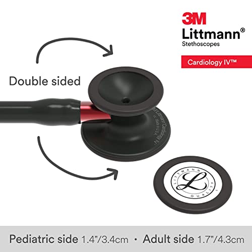 3M Littmann Cardiology IV Diagnostic Stethoscope  6163  More Than 2X as Loud  Weighs Less  Stainless Steel Black Finish Chestpiece  27 Black Tube  Stem  and Headset