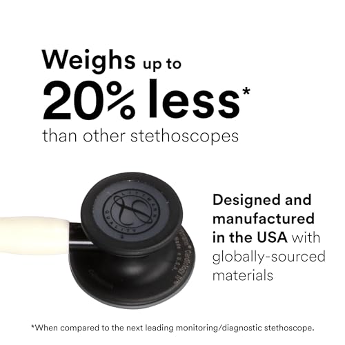 3M Littmann Cardiology IV Diagnostic Stethoscope  6163  More Than 2X as Loud  Weighs Less  Stainless Steel Black Finish Chestpiece  27 Black Tube  Stem  and Headset