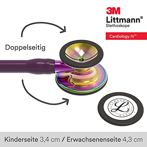 3M Littmann Cardiology IV Diagnostic Stethoscope  6163  More Than 2X as Loud  Weighs Less  Stainless Steel Black Finish Chestpiece  27 Black Tube  Stem  and Headset