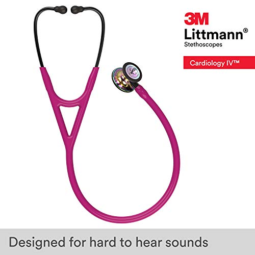 3M Littmann Cardiology IV Diagnostic Stethoscope  6163  More Than 2X as Loud  Weighs Less  Stainless Steel Black Finish Chestpiece  27 Black Tube  Stem  and Headset