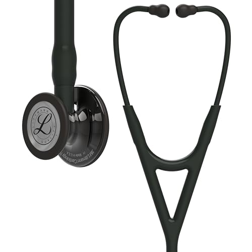 3M Littmann Cardiology IV Diagnostic Stethoscope  6163  More Than 2X as Loud  Weighs Less  Stainless Steel Black Finish Chestpiece  27 Black Tube  Stem  and Headset
