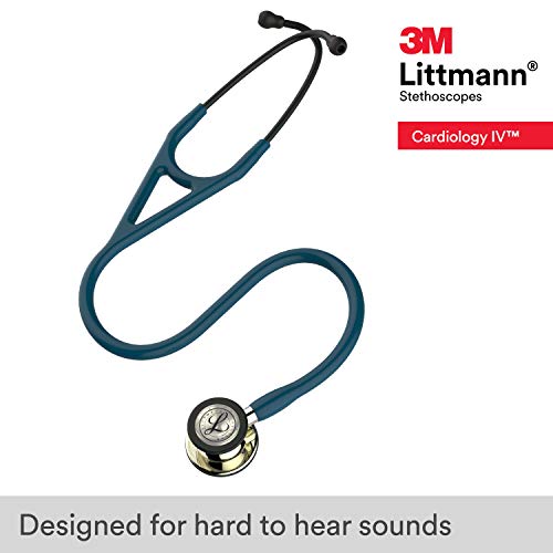 3M Littmann Cardiology IV Diagnostic Stethoscope  6163  More Than 2X as Loud  Weighs Less  Stainless Steel Black Finish Chestpiece  27 Black Tube  Stem  and Headset