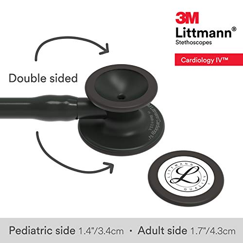 3M Littmann Cardiology IV Diagnostic Stethoscope  6163  More Than 2X as Loud  Weighs Less  Stainless Steel Black Finish Chestpiece  27 Black Tube  Stem  and Headset