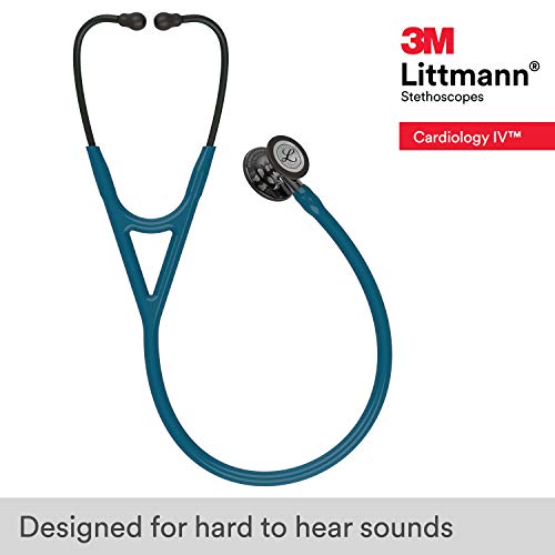 3M Littmann Cardiology IV Diagnostic Stethoscope  6163  More Than 2X as Loud  Weighs Less  Stainless Steel Black Finish Chestpiece  27 Black Tube  Stem  and Headset