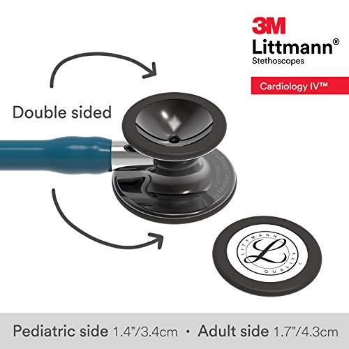 3M Littmann Cardiology IV Diagnostic Stethoscope  6163  More Than 2X as Loud  Weighs Less  Stainless Steel Black Finish Chestpiece  27 Black Tube  Stem  and Headset