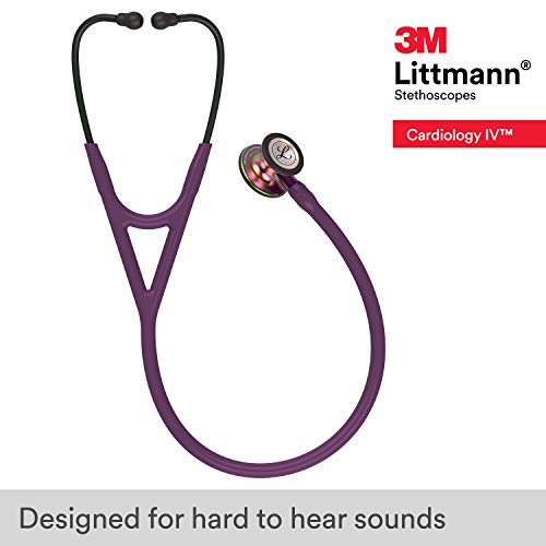 3M Littmann Cardiology IV Diagnostic Stethoscope  6163  More Than 2X as Loud  Weighs Less  Stainless Steel Black Finish Chestpiece  27 Black Tube  Stem  and Headset
