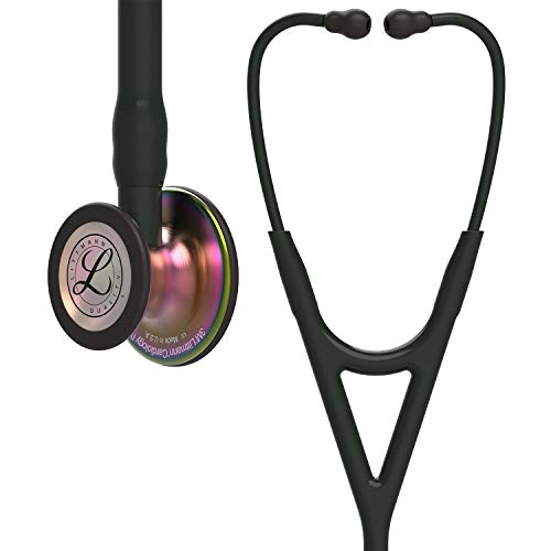 3M Littmann Cardiology IV Diagnostic Stethoscope  6163  More Than 2X as Loud  Weighs Less  Stainless Steel Black Finish Chestpiece  27 Black Tube  Stem  and Headset