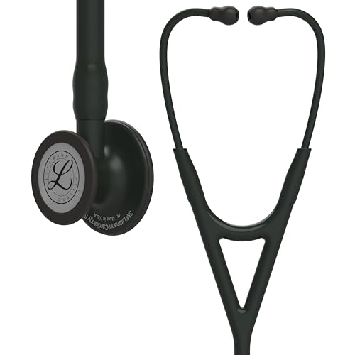 3M Littmann Cardiology IV Diagnostic Stethoscope  6163  More Than 2X as Loud  Weighs Less  Stainless Steel Black Finish Chestpiece  27 Black Tube  Stem  and Headset