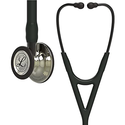 3M Littmann Cardiology IV Diagnostic Stethoscope  6200  More Than 2X as Loud  Weighs Less  Stainless Steel Black Finish Chestpiece  27 Black Tube  Red Stem  and Headset