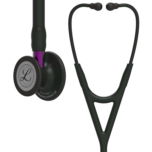3M Littmann Cardiology IV Diagnostic Stethoscope  6201  More Than 2X as Loud  Weighs Less  Stainless Steel Black Finish Chestpiece  27 Blue Stem  Black Tube and Headset