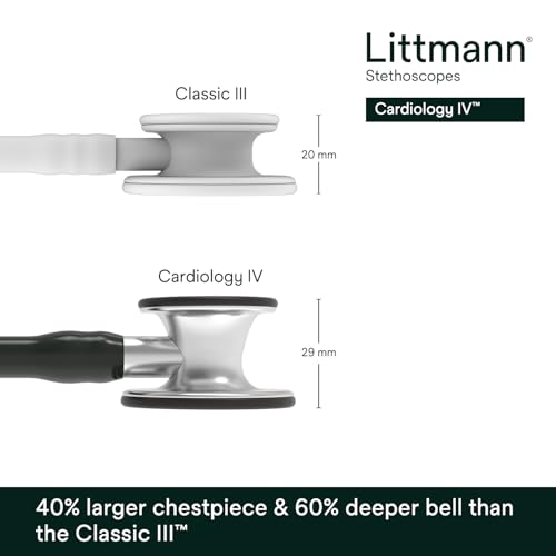 3M Littmann Cardiology IV Diagnostic Stethoscope  6152  More Than 2X as Loud  Weighs Less  Stainless Steel Chestpiece  27 Black Tube