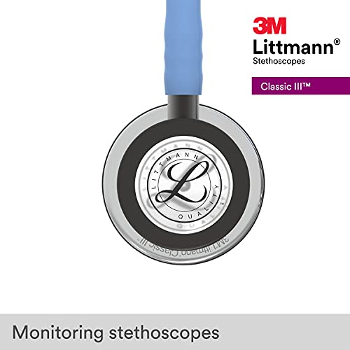 3M Littmann Classic III Monitoring Stethoscope  5870  More Than 2X as Loud  Weighs Less  Stainless Steel Rainbow Finish Chestpiece  27 Black Tube  Stem and Headset