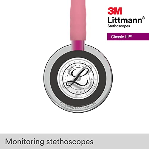 3M Littmann Classic III Monitoring Stethoscope  5870  More Than 2X as Loud  Weighs Less  Stainless Steel Rainbow Finish Chestpiece  27 Black Tube  Stem and Headset