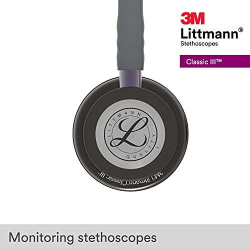 3M Littmann Classic III Monitoring Stethoscope  5870  More Than 2X as Loud  Weighs Less  Stainless Steel Rainbow Finish Chestpiece  27 Black Tube  Stem and Headset