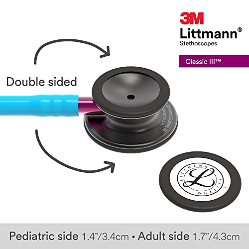 3M Littmann Classic III Monitoring Stethoscope  5811  More Than 2X as Loud  Weighs Less  Stainless Steel Smoke Finish Chestpiece  27 Black Tube  Smoke Stem  and Headset