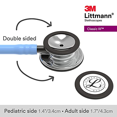 3M Littmann Classic III Monitoring Stethoscope  5811  More Than 2X as Loud  Weighs Less  Stainless Steel Smoke Finish Chestpiece  27 Black Tube  Smoke Stem  and Headset
