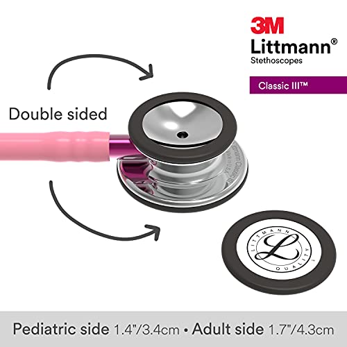 3M Littmann Classic III Monitoring Stethoscope  5811  More Than 2X as Loud  Weighs Less  Stainless Steel Smoke Finish Chestpiece  27 Black Tube  Smoke Stem  and Headset