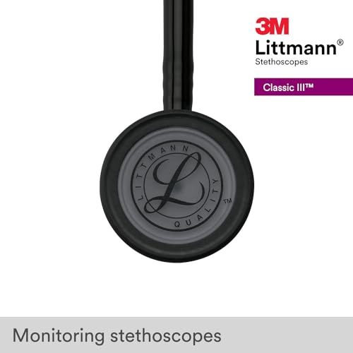 3M Littmann Classic III Monitoring Stethoscope  5811  More Than 2X as Loud  Weighs Less  Stainless Steel Smoke Finish Chestpiece  27 Black Tube  Smoke Stem  and Headset