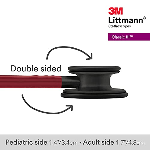 3M Littmann Classic III Monitoring Stethoscope  5811  More Than 2X as Loud  Weighs Less  Stainless Steel Smoke Finish Chestpiece  27 Black Tube  Smoke Stem  and Headset