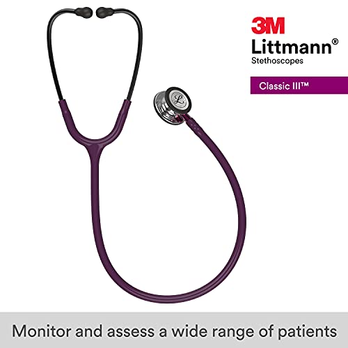 3M Littmann Classic III Monitoring Stethoscope  5811  More Than 2X as Loud  Weighs Less  Stainless Steel Smoke Finish Chestpiece  27 Black Tube  Smoke Stem  and Headset