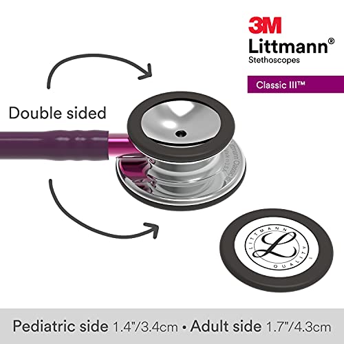 3M Littmann Classic III Monitoring Stethoscope  5811  More Than 2X as Loud  Weighs Less  Stainless Steel Smoke Finish Chestpiece  27 Black Tube  Smoke Stem  and Headset