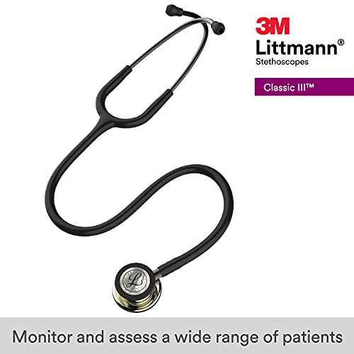 3M Littmann Classic III Monitoring Stethoscope  5811  More Than 2X as Loud  Weighs Less  Stainless Steel Smoke Finish Chestpiece  27 Black Tube  Smoke Stem  and Headset