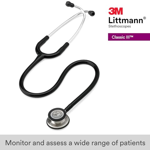 3M Littmann Classic III Monitoring Stethoscope  5620  More Than 2X as Loud  Weighs Less  Stainless Steel Chestpiece  27 Black Tube