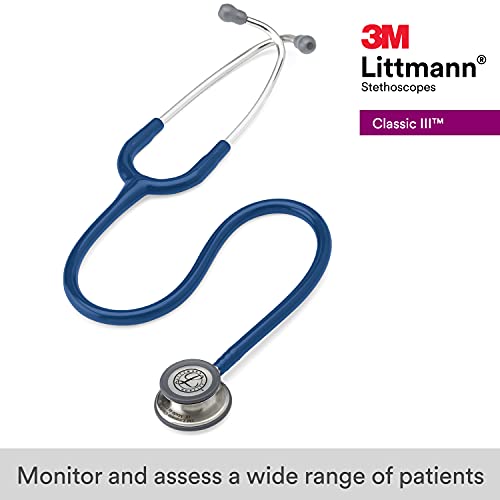 3M Littmann Classic III Monitoring Stethoscope  5622  More Than 2X as Loud  Weighs Less  Stainless Steel Chestpiece  27 Navy Blue Tube
