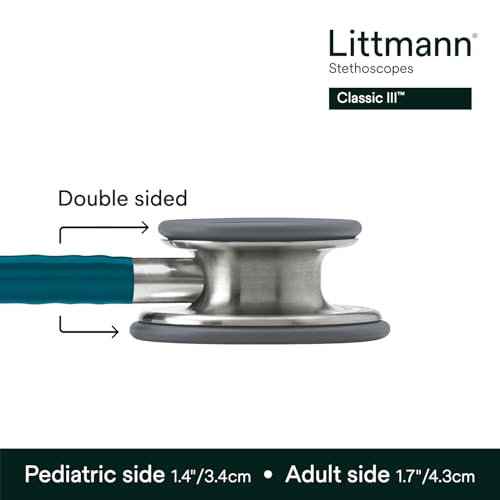 3M Littmann Classic III Monitoring Stethoscope  5623  More Than 2X as Loud  Weighs Less  Stainless Steel Chestpiece  27 Caribbean Blue Tube