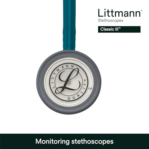 3M Littmann Classic III Monitoring Stethoscope  5623  More Than 2X as Loud  Weighs Less  Stainless Steel Chestpiece  27 Caribbean Blue Tube