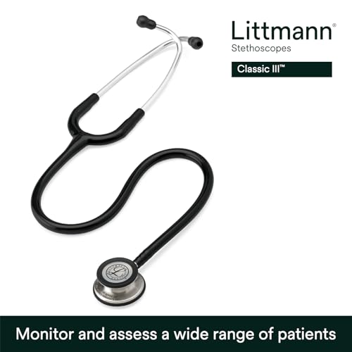 3M Littmann Classic III Monitoring Stethoscope  5620  More Than 2X as Loud  Weighs Less  Stainless Steel Chestpiece  27 Black Tube