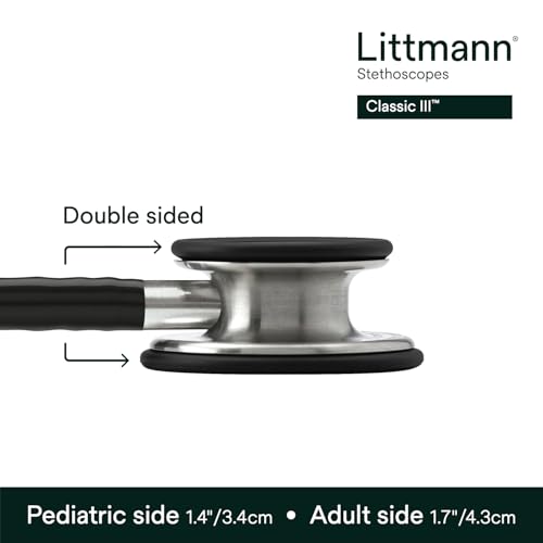 3M Littmann Classic III Monitoring Stethoscope  5620  More Than 2X as Loud  Weighs Less  Stainless Steel Chestpiece  27 Black Tube