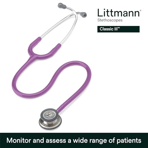 3M Littmann Classic III Monitoring Stethoscope  5832  More Than 2X as Loud  Weighs Less  Stainless Steel Chestpiece  27 Lavender Tube