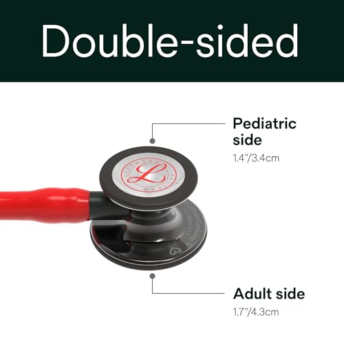 3M  Littmann  Cardiology IV  Diagnostic Stethoscope  Limited Edition Featuring Red Logo Diaphragm  Engraved Heart on Stainless Steel High Polish Smoke Chestpiece  27 Red Tube  Black Stem  6182