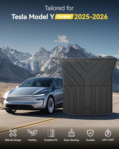 3W 2025 2026 Tesla Model Y Juniper Cargo Mat with Front & Rear Trunk Mats Cargo Liners Anti Slip TPE All Weather Accessories Vigormold 