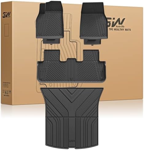 3W 2025 2026 Tesla Model Y Juniper Floor Mats with Rear Cargo Mat & Backrest Mat TPE Anti Slip All Weather Accessories  Vigormold 