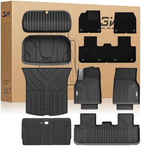 3W 2025 2026 Tesla Model Y Juniper Floor Mats with Rear Cargo Mat & Backrest Mat TPE Anti Slip All Weather Accessories  Vigormold 