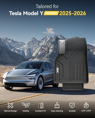 3W 2025 2026 Tesla Model Y Juniper Floor Mats with Rear Cargo Mat & Backrest Mat TPE Anti Slip All Weather Accessories  Vigormold 