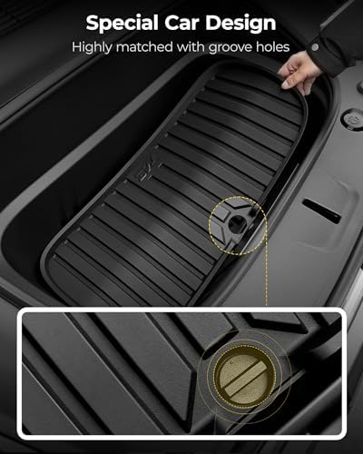 3W 2025 2026 Tesla Model Y Juniper Cargo Mat with Front & Rear Trunk Mats Cargo Liners Anti Slip TPE All Weather Accessories Vigormold 